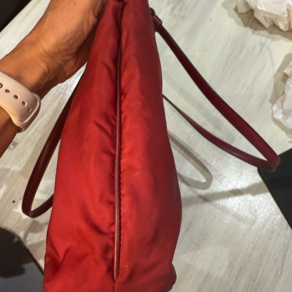 Prada Nylon Red Tote Bag-Authentic - Picture 11 of 16